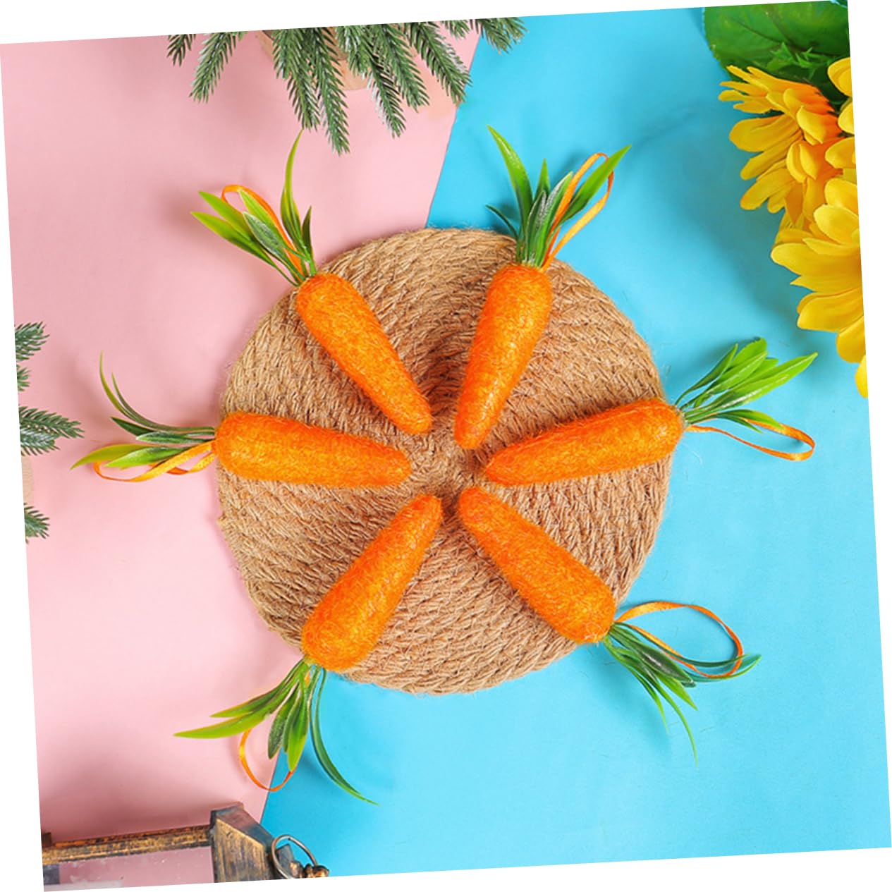 Amosfun 40pezzi Decorazioni Pasquali Forma Di Carota Ciondoli Appesi Per Albero Di Pasqua Ornamenti Festivi Per La Casa e Feste Design Rustico e Giocoso Di Grandi Piccole