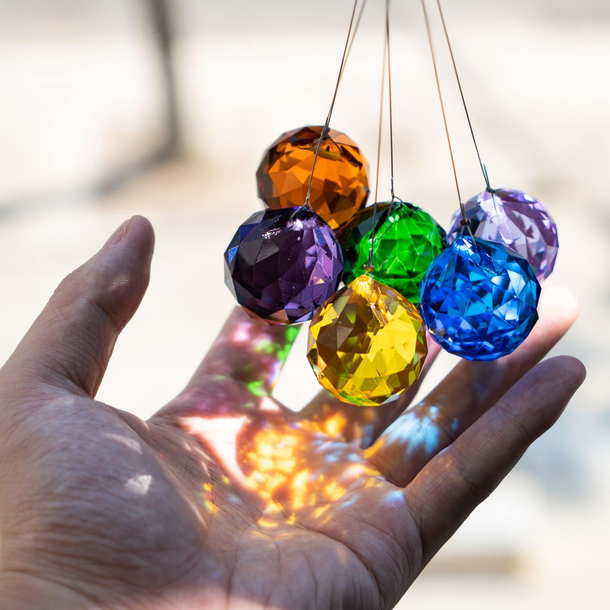 Crystal Suncatcher Window Hanging Feng Shui Healing Prism Rainbow Maker Deco`da