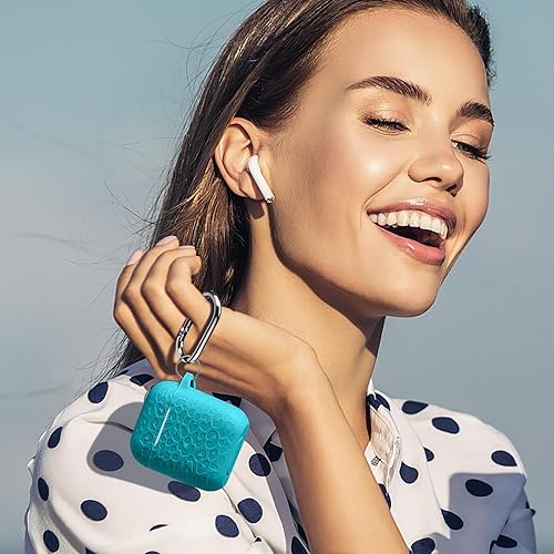 Vista 138 de Funda para Airpods de 2ª y 1ª, silicona suave, leopardo, compatible con Apple AirPods de 2ª/1ª generación de carga con llavero, a prueba de golpes