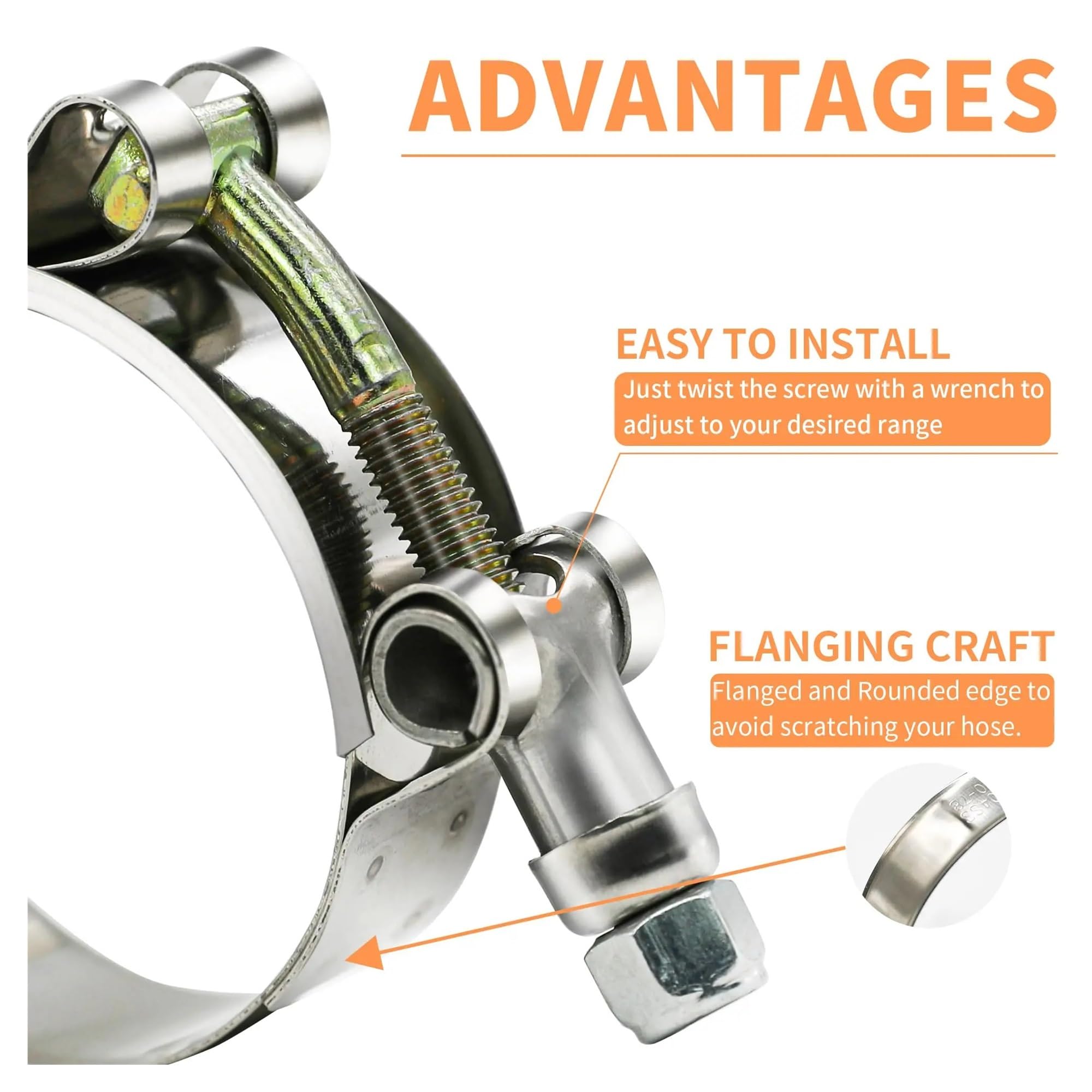 Abrazaderas Manguera Acero Inox Fijación Tubo | Cierre reforzado, tensión uniforme, tuberías industriales(4pcs 108-116mm)