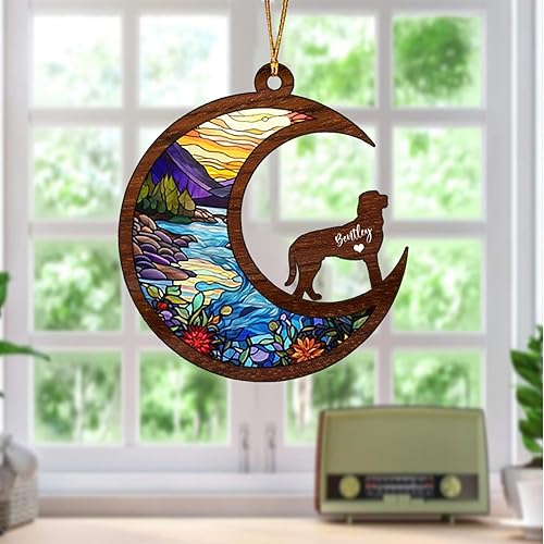 Miniatura 8 de Presa Canario - Adorno personalizado para atrapasoles para perros, regalo de pérdida de condolencias de mascotas, atrapasoles conmemorativo para