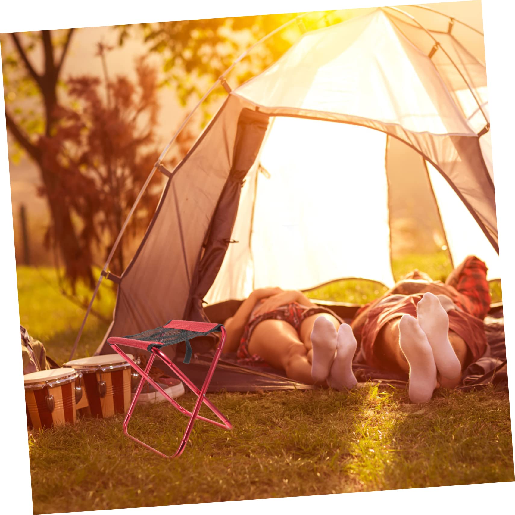 ibasenice Fishing Folding Chair Portable Stool Lightweight Quick-fold for Camping Beach Hunting Portable Folding Stool