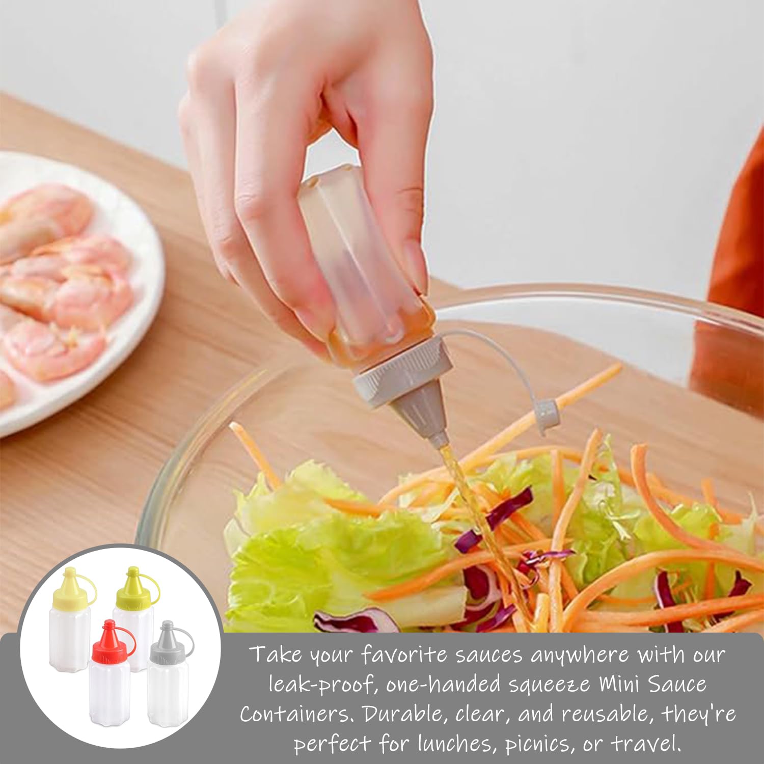 4 Piezas Mini Botella de Salsa, Botella de Condimento,Botella de Salsa Exprimible para Exteriores, Recipiente de Salsa Exprimible, Adecuado para Salsa de Tomate,Aceite de Oliva (Cuatro Colores)
