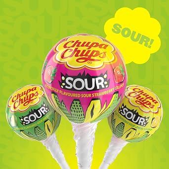 Chupa Sour Fruit Lollipop Variety Assortment, 10.5 OZ Bag (25 Suckers)