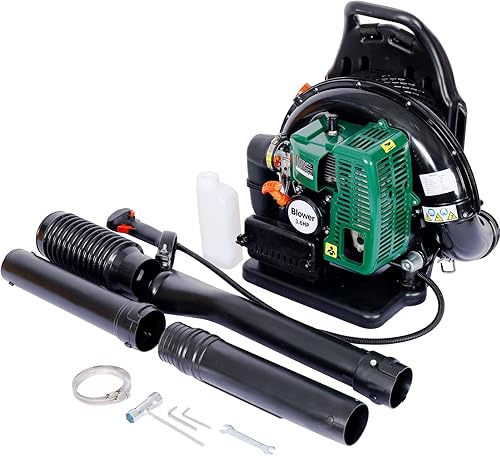 Miniatura 5 de HomVent Soplador de hojas de mochila, soplador de hojas de gas, 63.3 CC de 2 tiempos con motor de 2 tiempos, potente soplador comercial de 750 CFM