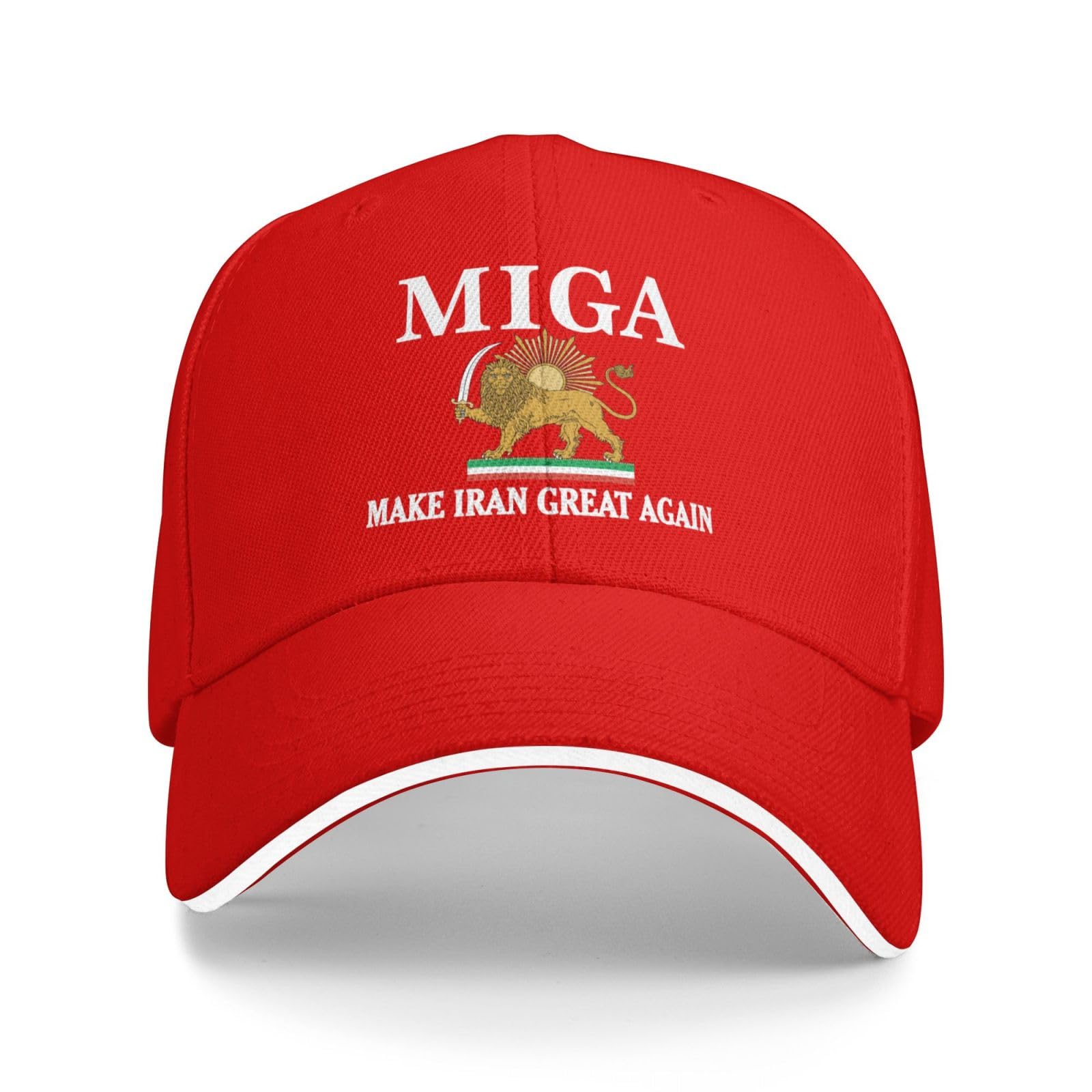 KWQDOZF Make Iran Great Again Hat Miga Trucker Cap for Men Women Red