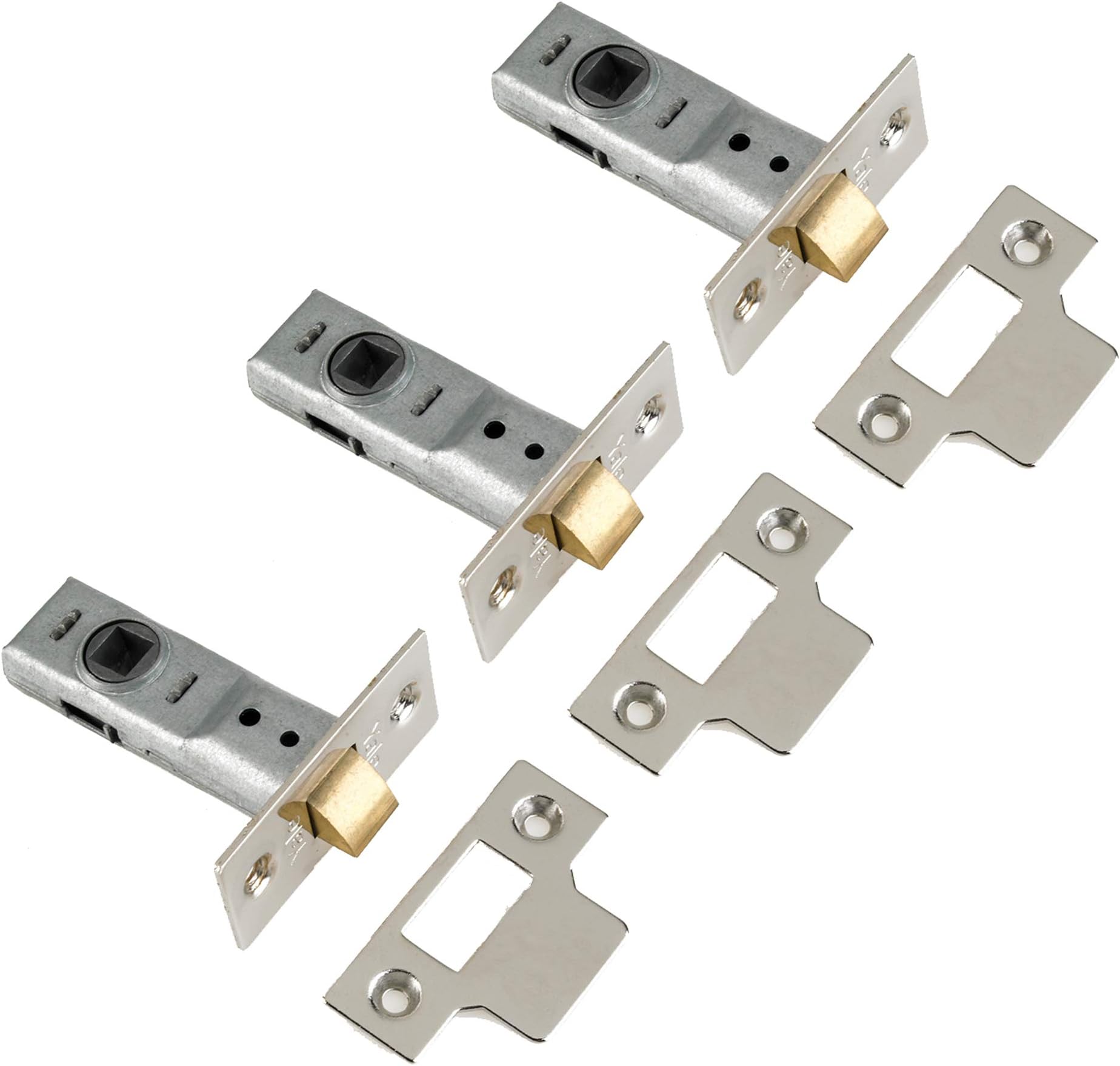 Locks 3PM888CH2 Tubular Mortice Latches 64mm 2.5-inch - Chrome Finish (Pack of 3)