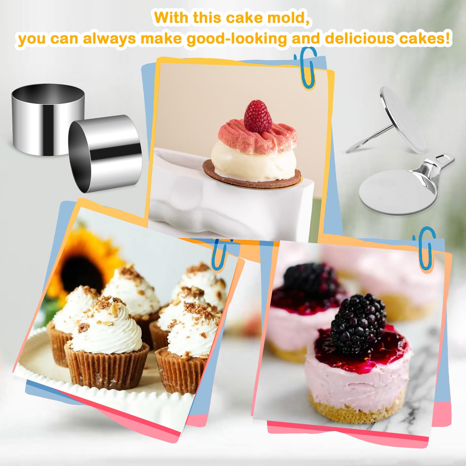 Lot De 4 Cercle Cuisine, Cercles De Présentation En Acier Inoxydable Emporte Pièces Ronds Avec