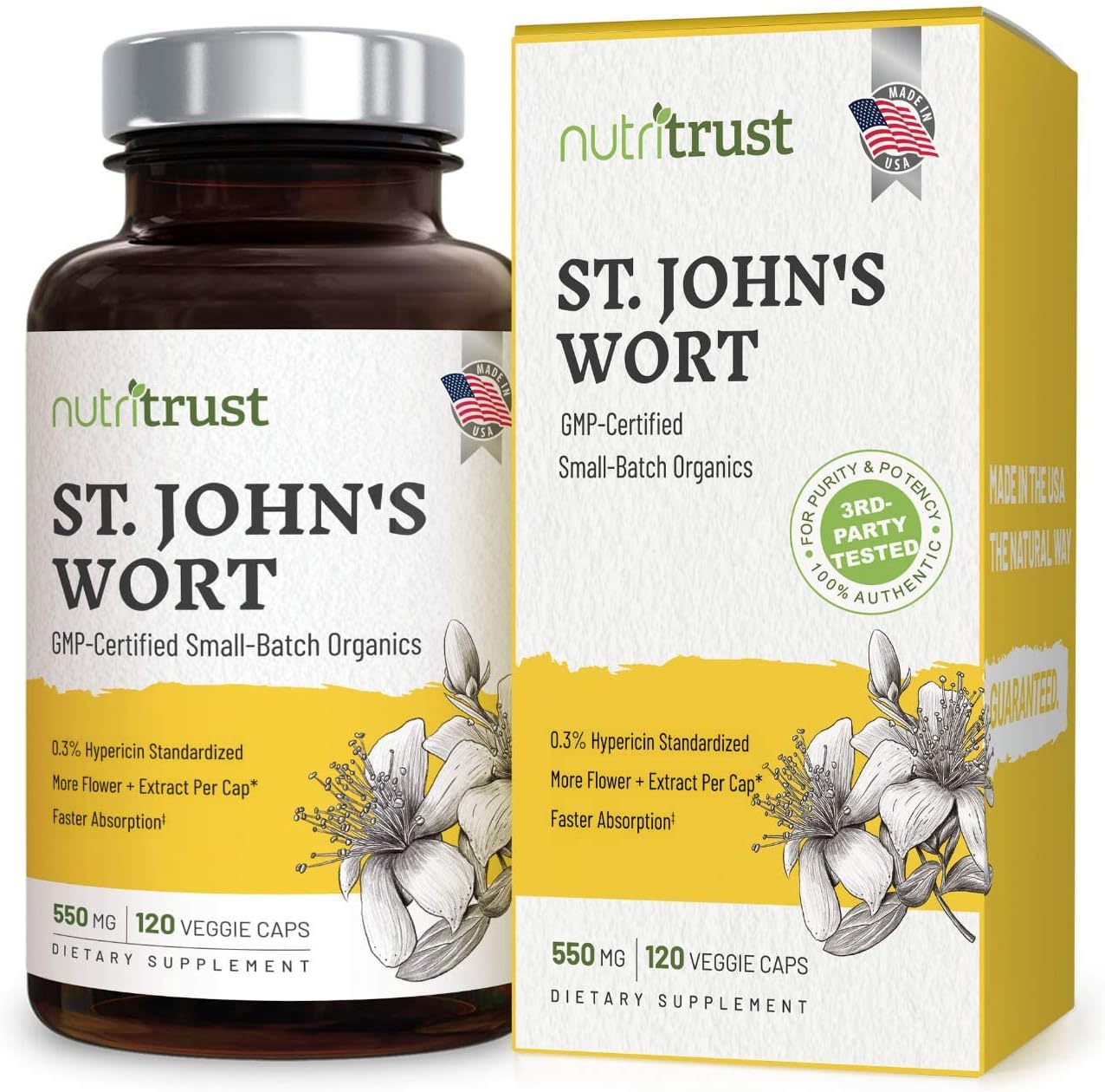 1 Best St Johns Wort Stronger 120 Ct 1200mcg Hypericin