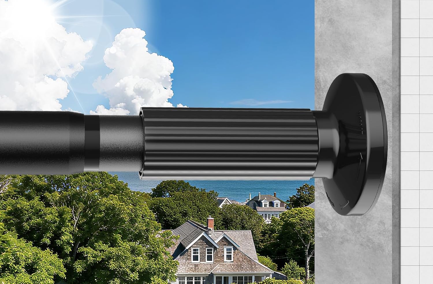 Amazon.com: Tension Shower Curtain Rod 51-126 Inch, Long Shower Curtain ...