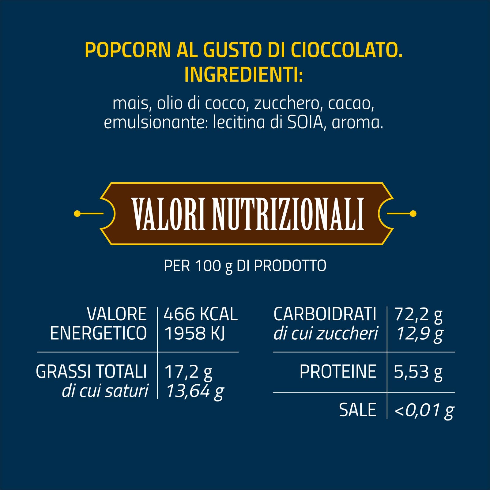 Fun Food Italia Popcorn Gold Premium Gusto Cioccolato - senza glutine - confezione risparmio da 12 barattoli da 60 g cad