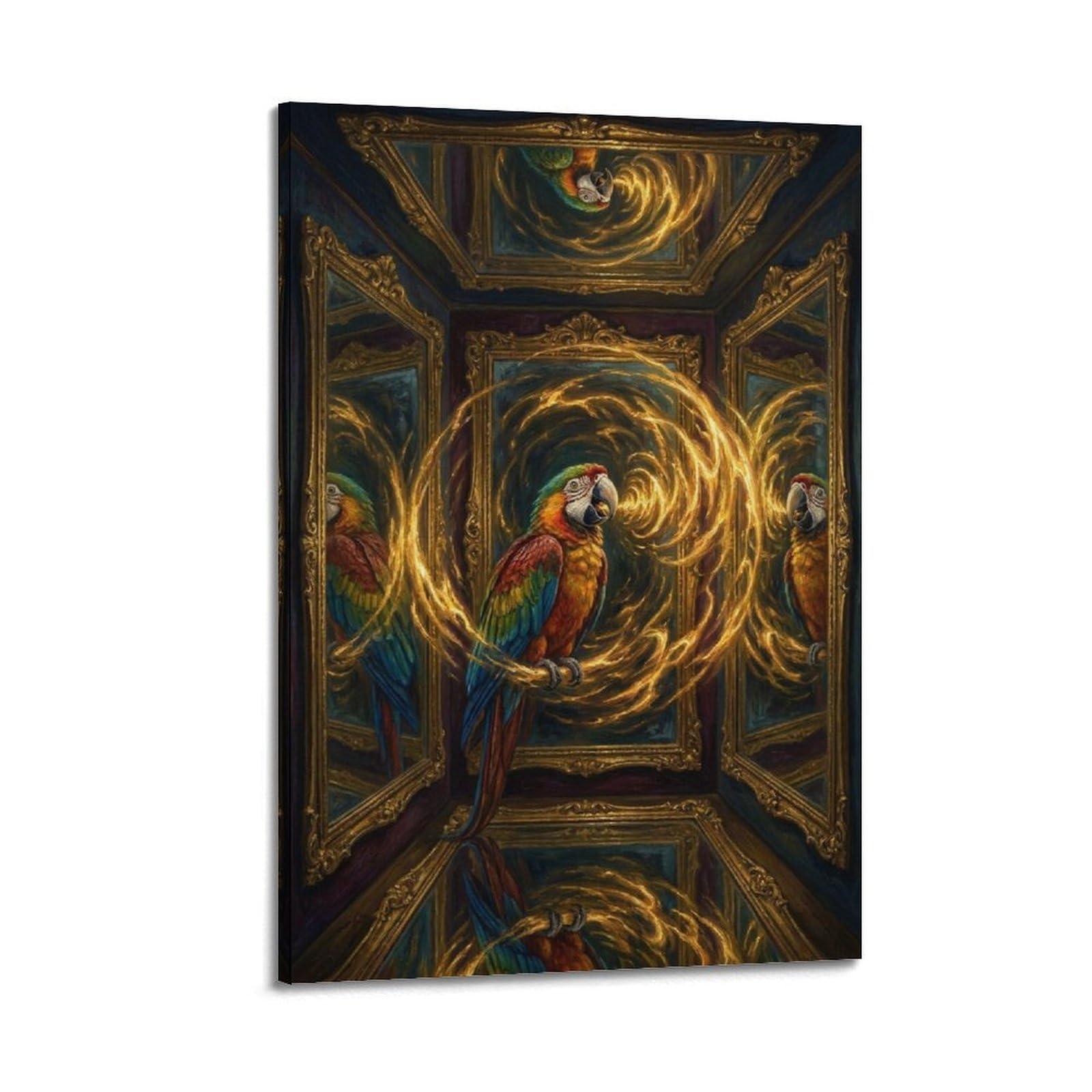 XKUGA Surreal Vintage Animal Poster Parrot Echo Chamber Satire Modern Decorative Canvas Prints - Ideal Wall Art for Family, Man Cave, Game Room, Boys & Girls Bedroom 20x30inch(50x75cm)