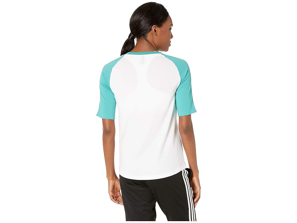 

adidas Badge of Sport Baseball Tee (White/True Green) Women's T Shirt