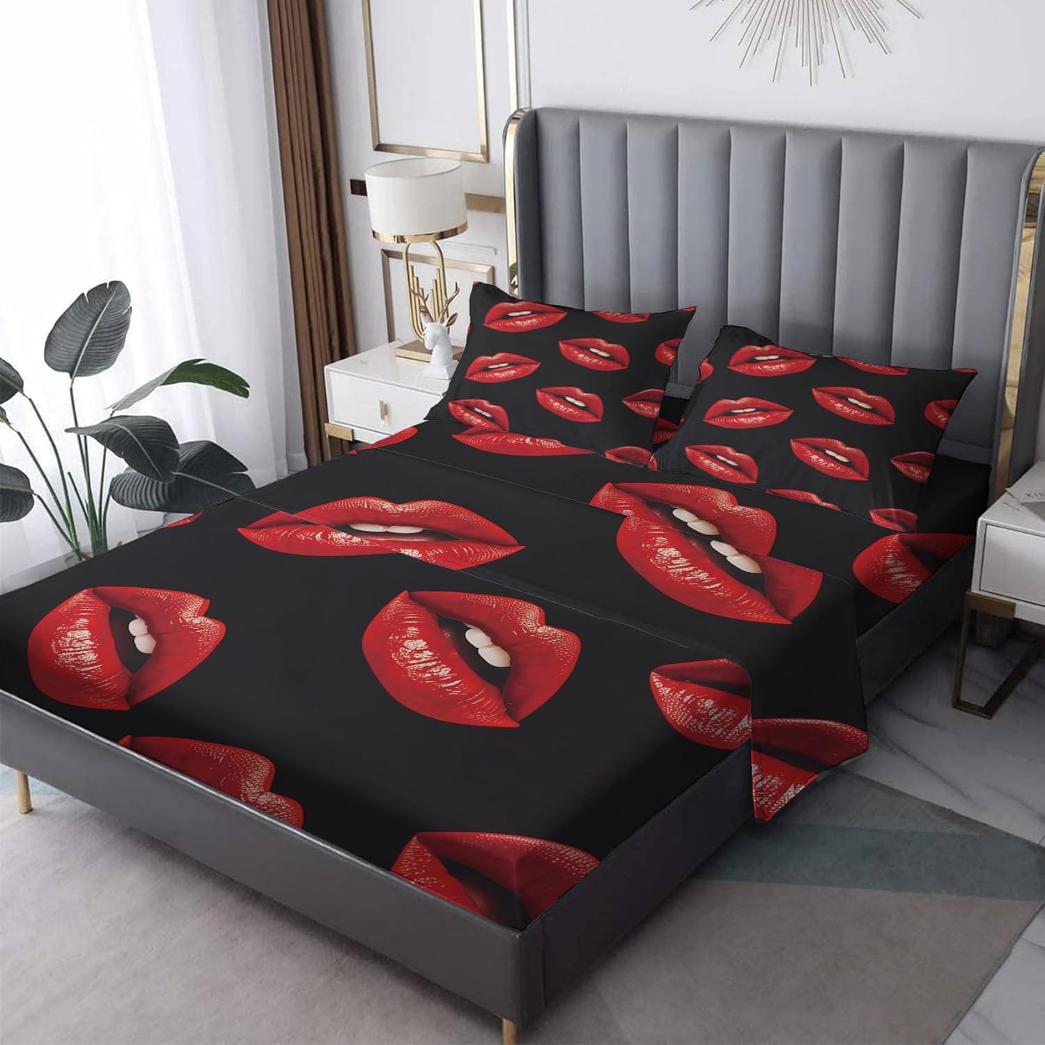 Generic Nude Woman Sheets Queen Size, Sexy Woman Bed Sheets, Patterned Bedding Sheets & Pillowcases 4 Piece Set - Soft Microfiber Deep Pocket Fitted Sheet & Flat Sheet & 2 Pillow Cases A&-i278