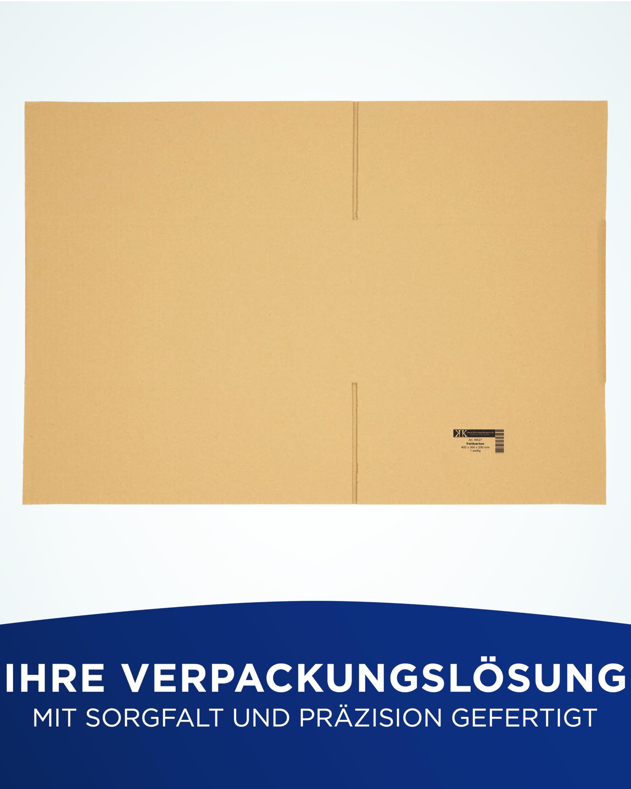 KK Verpackungen Versandkartons 400 x 300 x 200 mm Braun 1-wellig (Außenmaß 405 x 305 x 210 mm) | 400 Stück, Faltkartons Kartons geeignet für Versand als DHL Paket DPD Hermes GLS Paketklasse M (KK27)