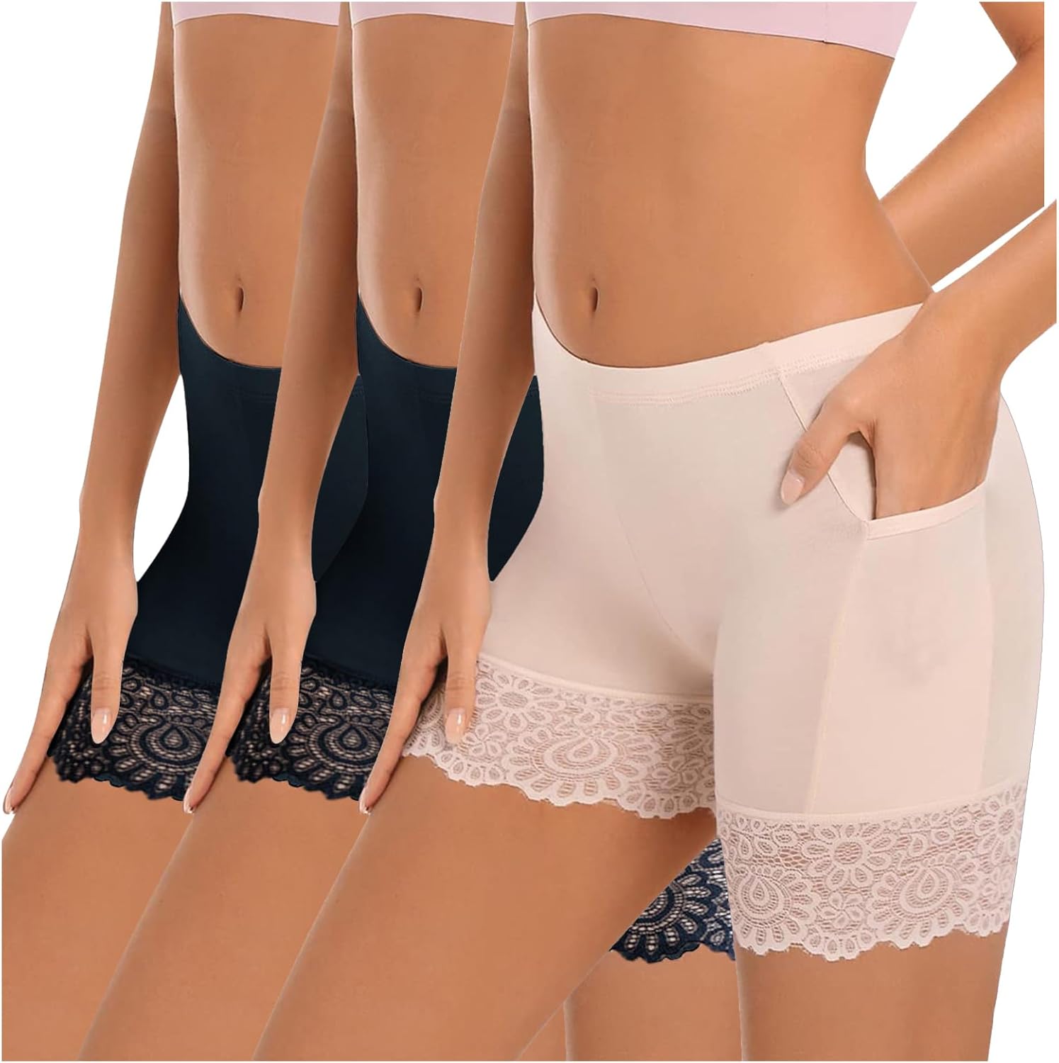 INNERSY Shorty Fee Sous Jupe Douce Legging Court Sans Couture Boxer