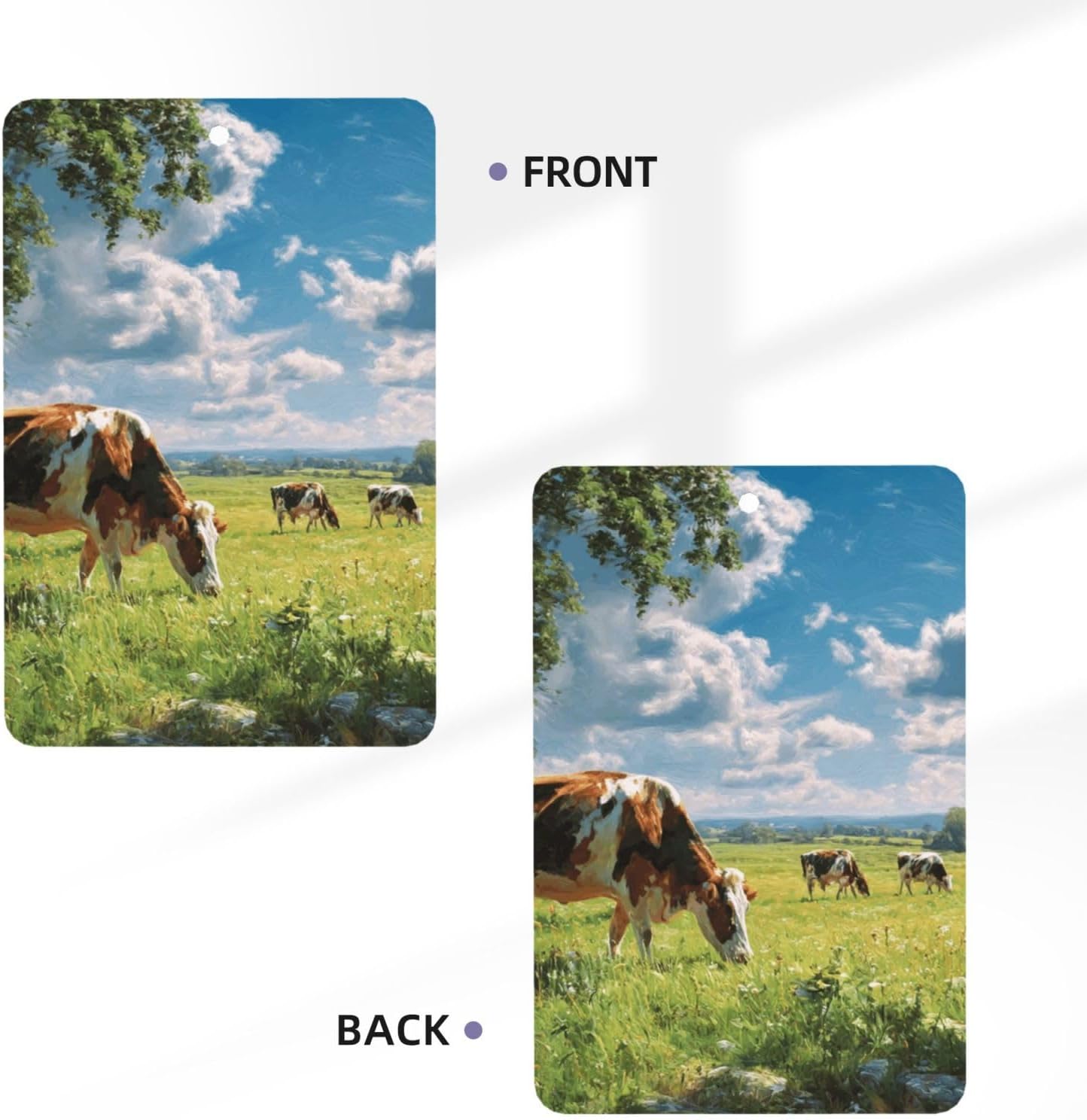 Car Air Freshener 24 PCS cows grazing Hanging Car Air Fresheners Auto Interior Decor Card Freshener Strong Scented Card Lavender Cars Scents for Office Bedroom Close Drawer Rectangle