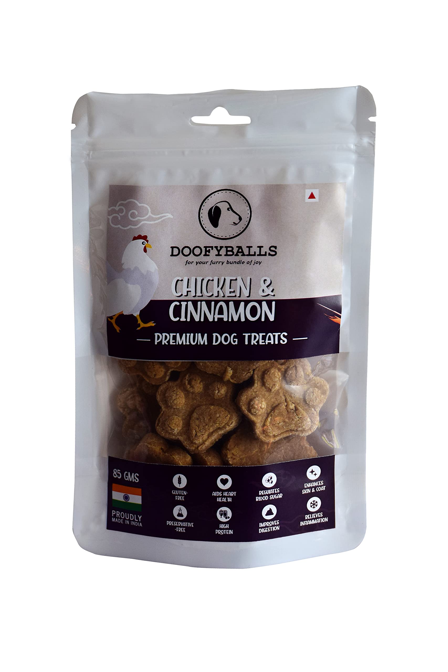 DOOFYBALLS Chicken & Cinnamon Treats Stick For Pets - Natural Treats For Adult Dogs And Puppies - Nutritious Ingredient Treats - Chicken Treats For Dogs (85 Grams)
