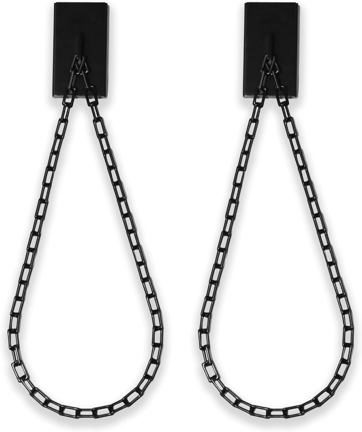 BlastHome® Luxury Chain Tiebacks – Premium Metal Wall Mounted Curtain Holdbacks with 30" Long Chains - Signature Collection, Set of Two – Designer Quality Window Drapery Ties – Gunmetal/Pewter