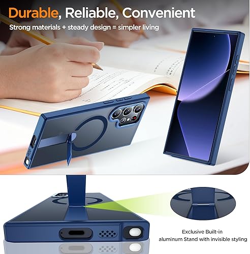 Miniatura 2 de Funda magnética para Samsung Galaxy S22 Ultra de 6.8 pulgadas, soporte integrado protección militar contra caídas compatible con MagSafe Fuerte