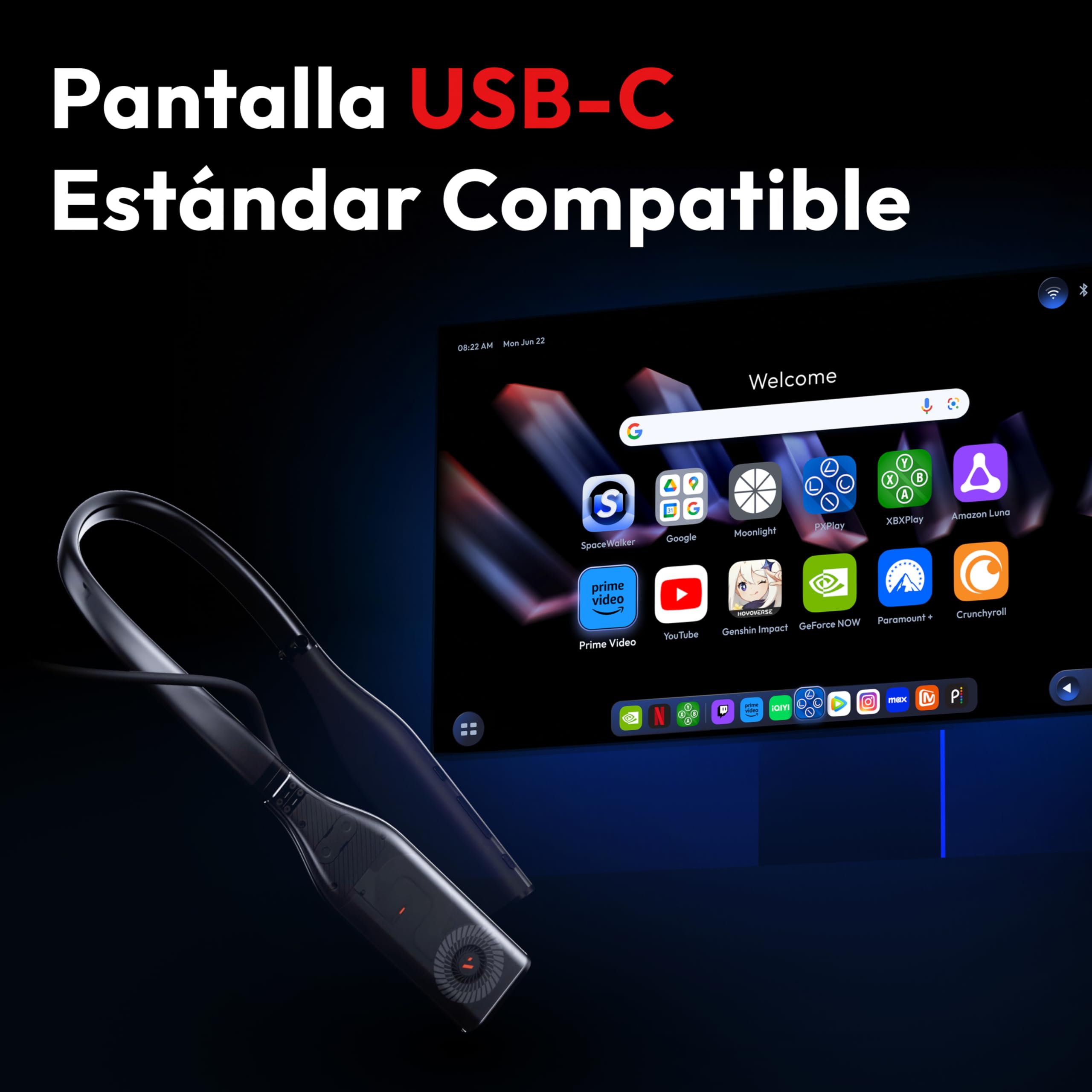 VITURE Pro Neckband, Socio Oficial de PSPlay, multipantalla/3DoF/Smooth Follow/Modo Ambiente, Reproductor 3D, Asistente AI, Libertad Casi inalámbrica para Juegos y Streaming, 12GB+256GB