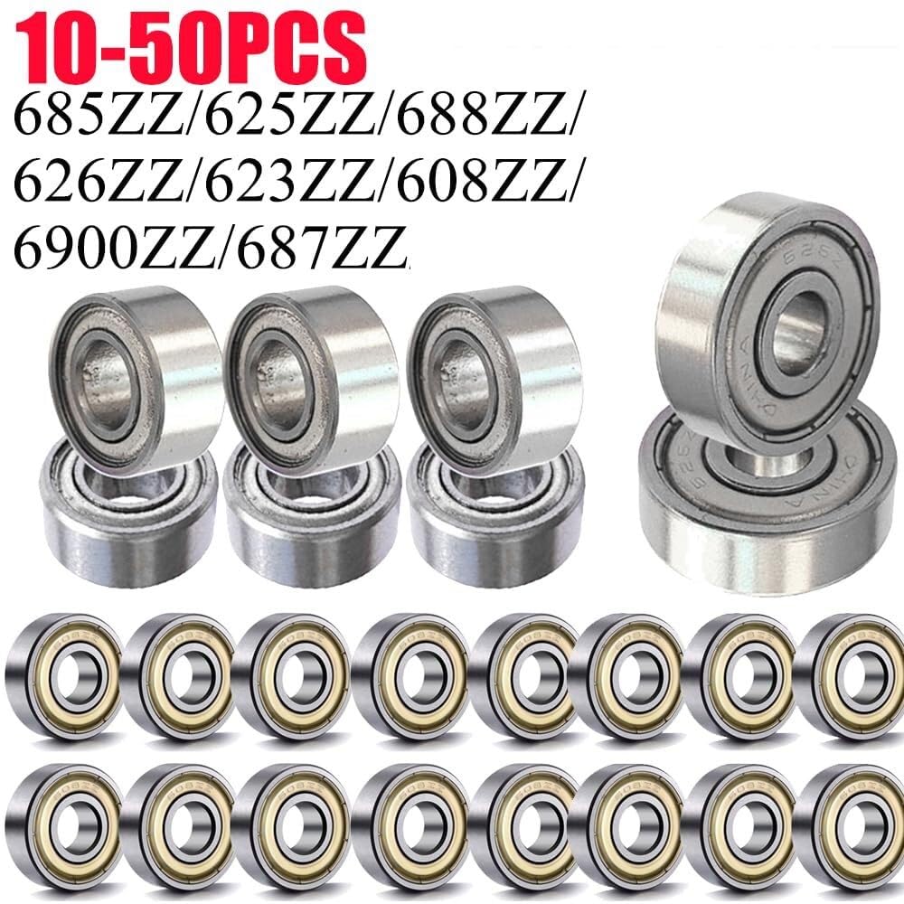 Rodamientos, 10-50 Uds rodamientos de bolas 685ZZ 625ZZ 688ZZ 626ZZ rígidos en miniatura for monopatín Scooter impresoras 3D,Durabilidad mejorada(6900ZZ,12PCS)
