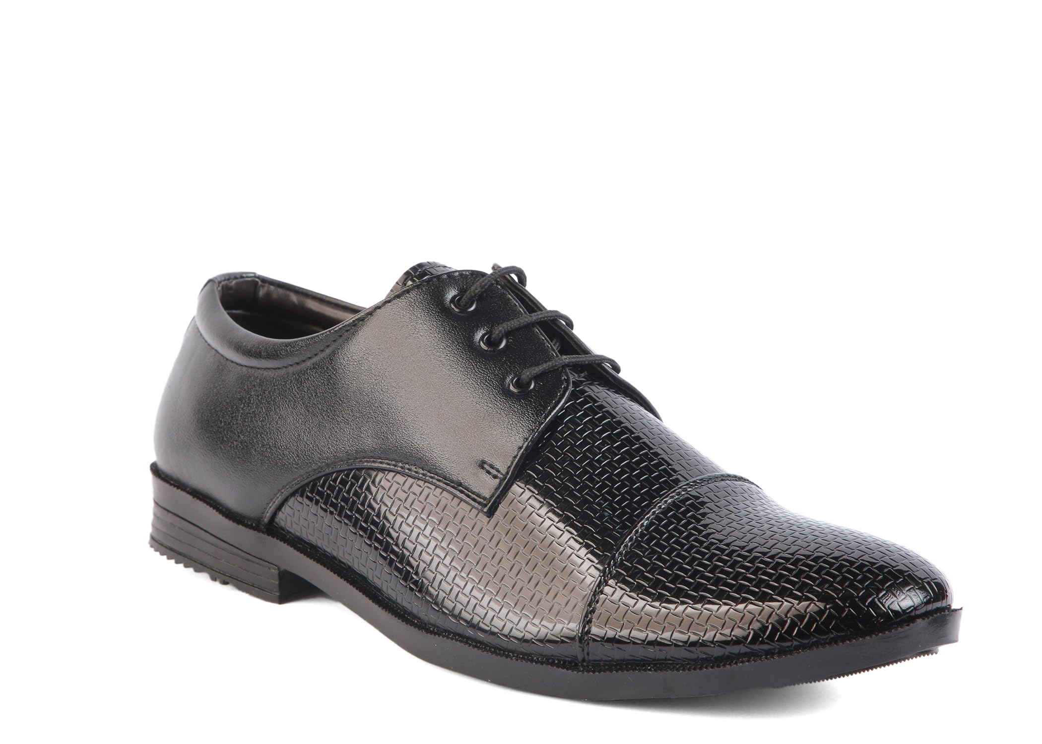 wellwalk Premium Textured Faux Leather Formal Oxford Shoes for Men – Stylish Glossy Finish, Durable Sole, Elegant Lace-Up Design-picture-9