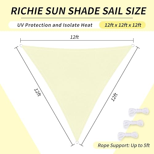 Miniatura 9 de RICHIE Toldo cuadrado mejorado de 12 x 12 pies, resistente al agua y bloquea los rayos UV, para patio al aire libre, césped, playa, jardín, cochera,