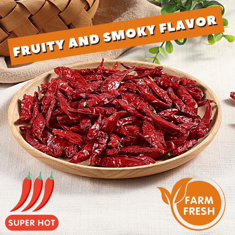 Image of Yimi Dried Chili Peppers 3 Pack Bundle - Arbol, Guajillo, Sichuan Spicy Hot Chiles, Super Pack of Dry Whole Pepper Chiles, for Mexican Asian Dish (18oz Total), Ideal for Gift