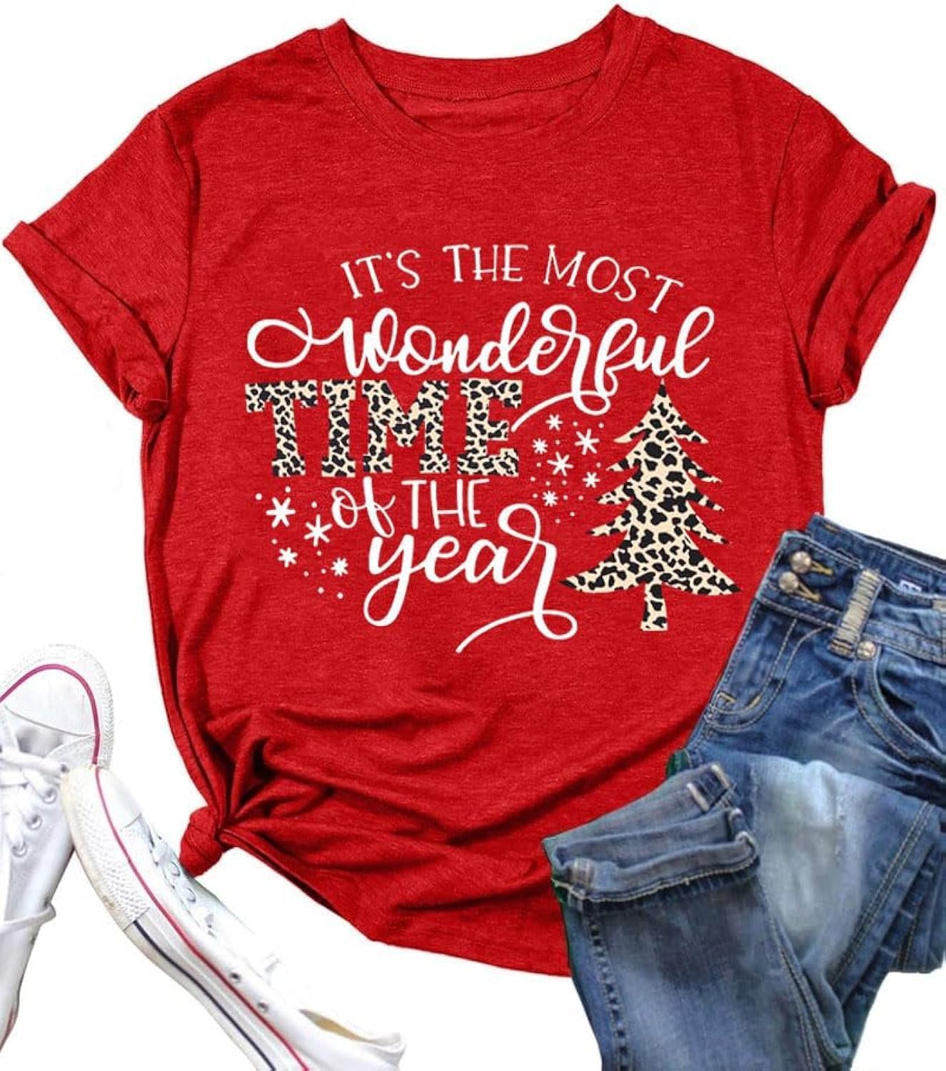 DESFSE Merry Christmas Shirts for Women Christmas Short Sleeve Tshirt Xmas Buffalo Plaid Tree Cute Graphic Print Tee Tops
