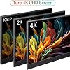 Monitor portátil WGK de 15.6" 4K UHD 100% sRGB, HDMI/USB-C, compatible con laptops, PCs, teléfonos, PS, Mac, Xbox, Switch y otros dispositivos de juego, con soporte y altavoces, montaje VESA 7