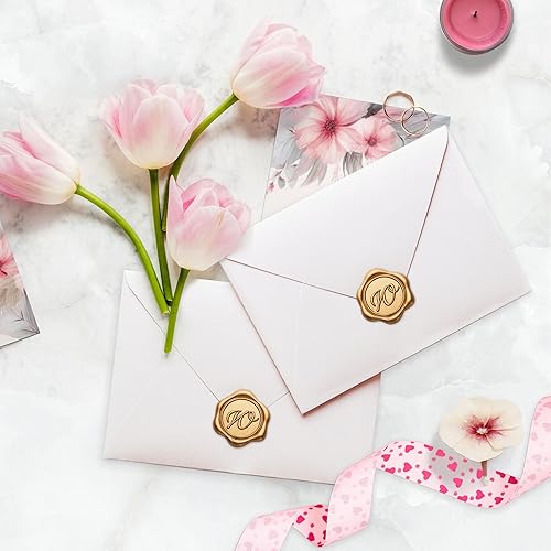 Miniatura 6 de Yoption Calcomanías adhesivas de cera con letra del alfabeto W, paquete de 100 calcomanías para sellos de cera de letras, sellos de sobre,