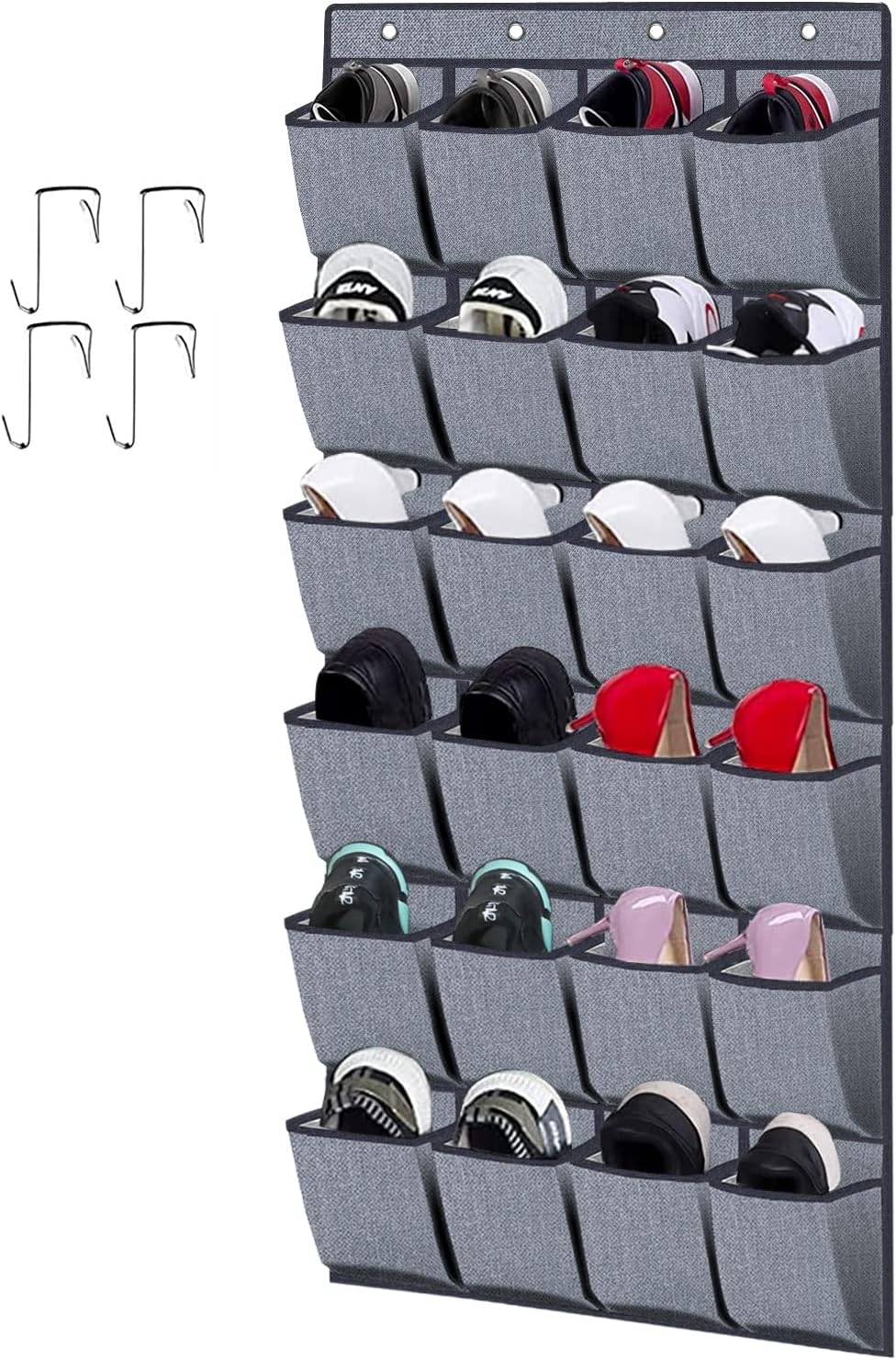 DCQRY Schuh-Organizer Für Tür - 10 Schichten, Grau, Platzsparend