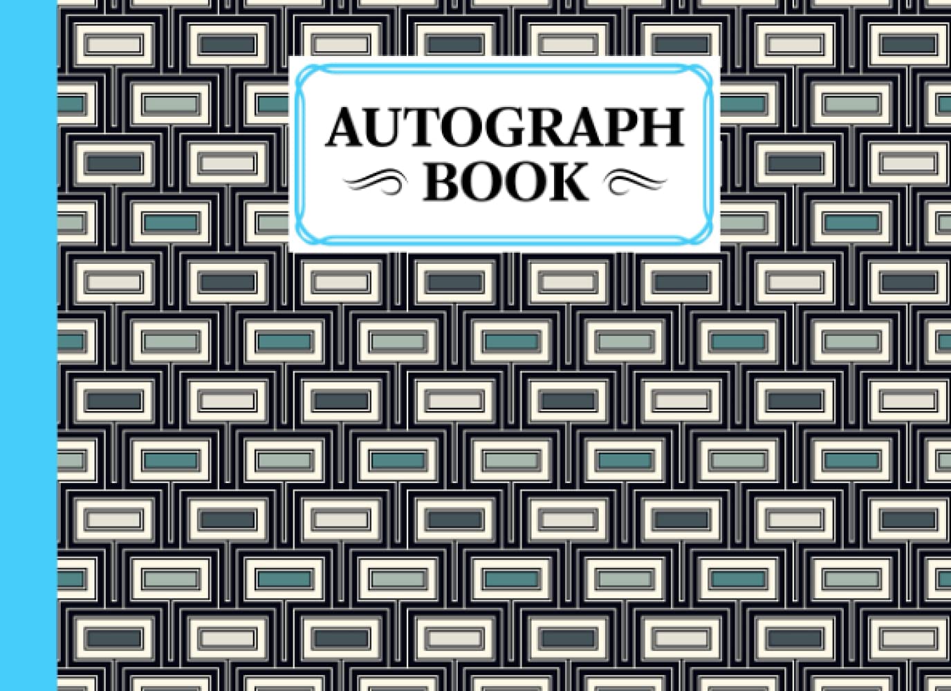 Autograph Book: Rectangles Cover | Memory Book, Signature Celebrity Memorabilia Album Gift, Size 8.25" x 6" By Herbert Heinrich