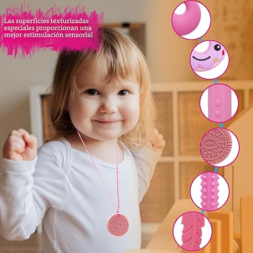 Miniatura 5 de Collares para Masticación para Niños Sensoriales, Collar de Silicona Masticable para Niños con Autismo, TDAH, TEP, Masticación, Paquete de 6