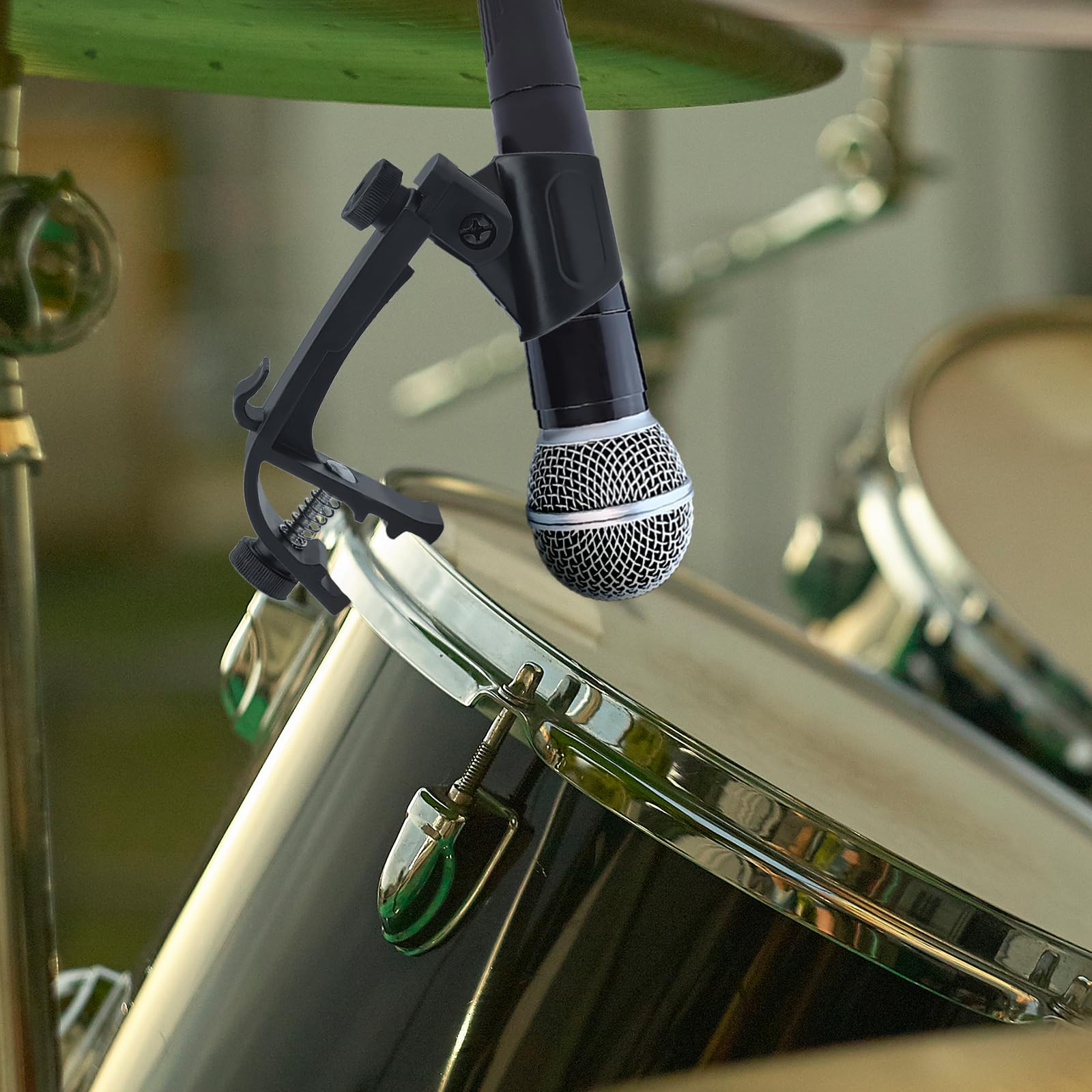 4 clip per microfono a tamburo regolabile, antiurto, supporto per microfono universale, per microfono da 18 – 28 mm, clip per microfono antiurto