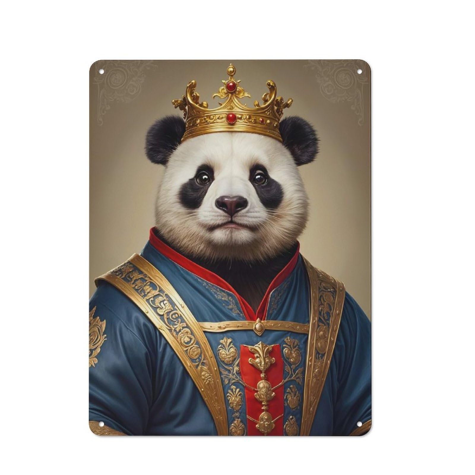 Panda Prince Retro Metal Wall Decor 40x30cm, Tin Wall Sign for Bakery, Diner, Cafe Or Family Room