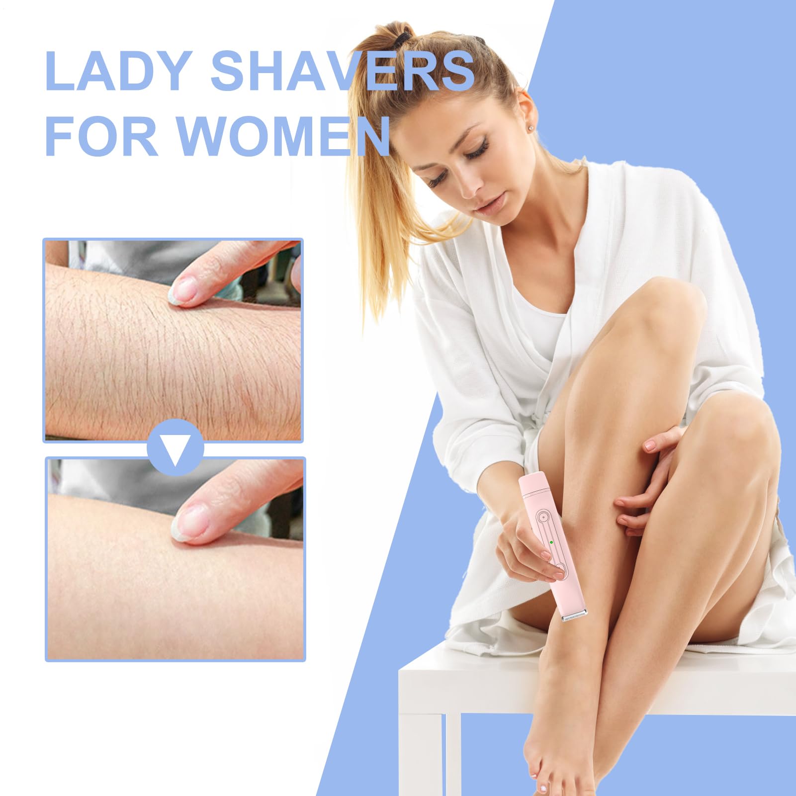 Depilatore per Bikini | Epilatore Impermeabile | Body Groomer Ricaricabile Portatile a Doppia Testa per Casa Viaggio Ascelle Zona Intima Bikini