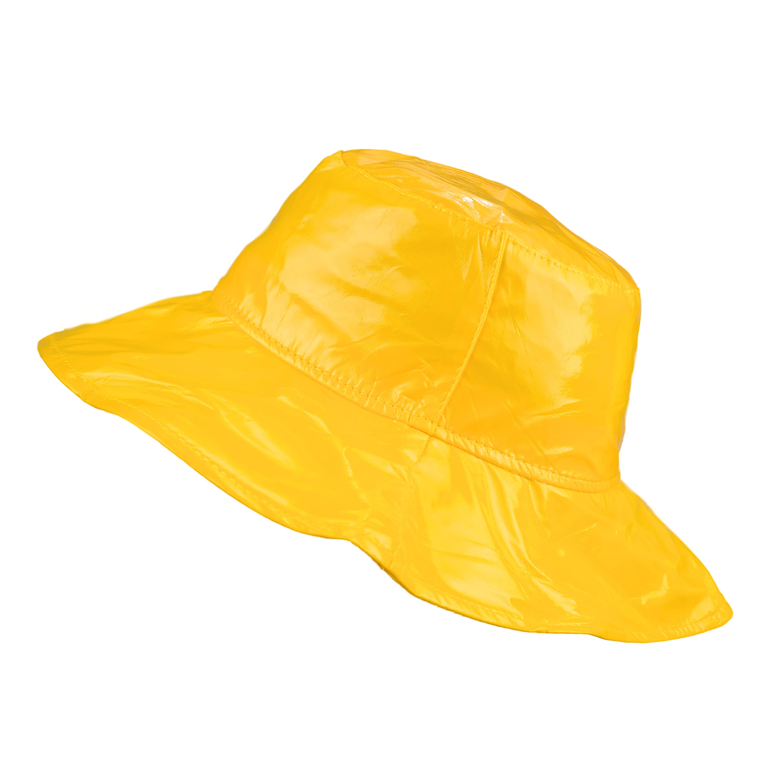 Toutacoo, Wide-Brimmed Vinyl Rain Hat Yellow