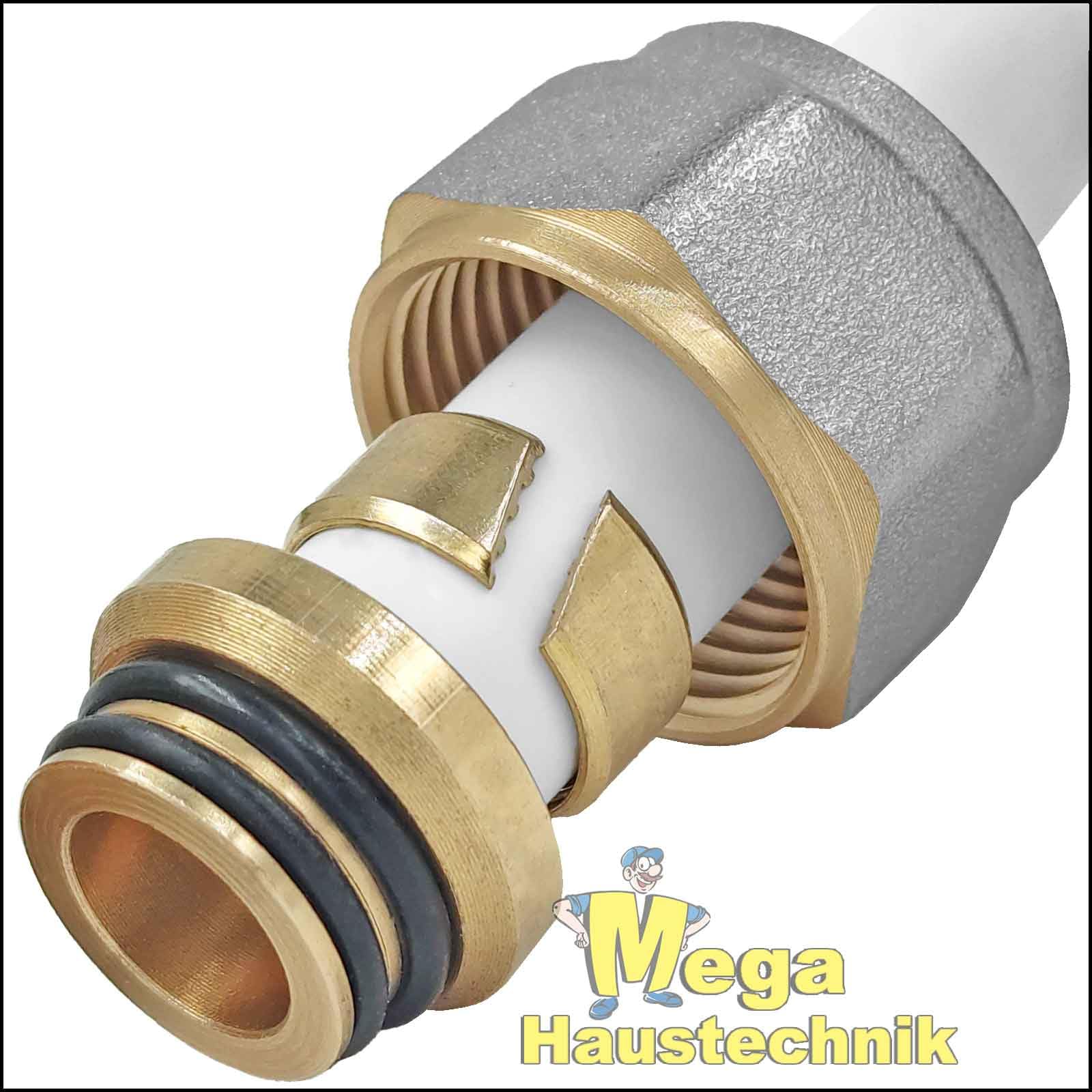 Klemmringverschraubung 3/4 Zoll Für Heizrohr & Fußbodenheizung - 2 Stück Messing