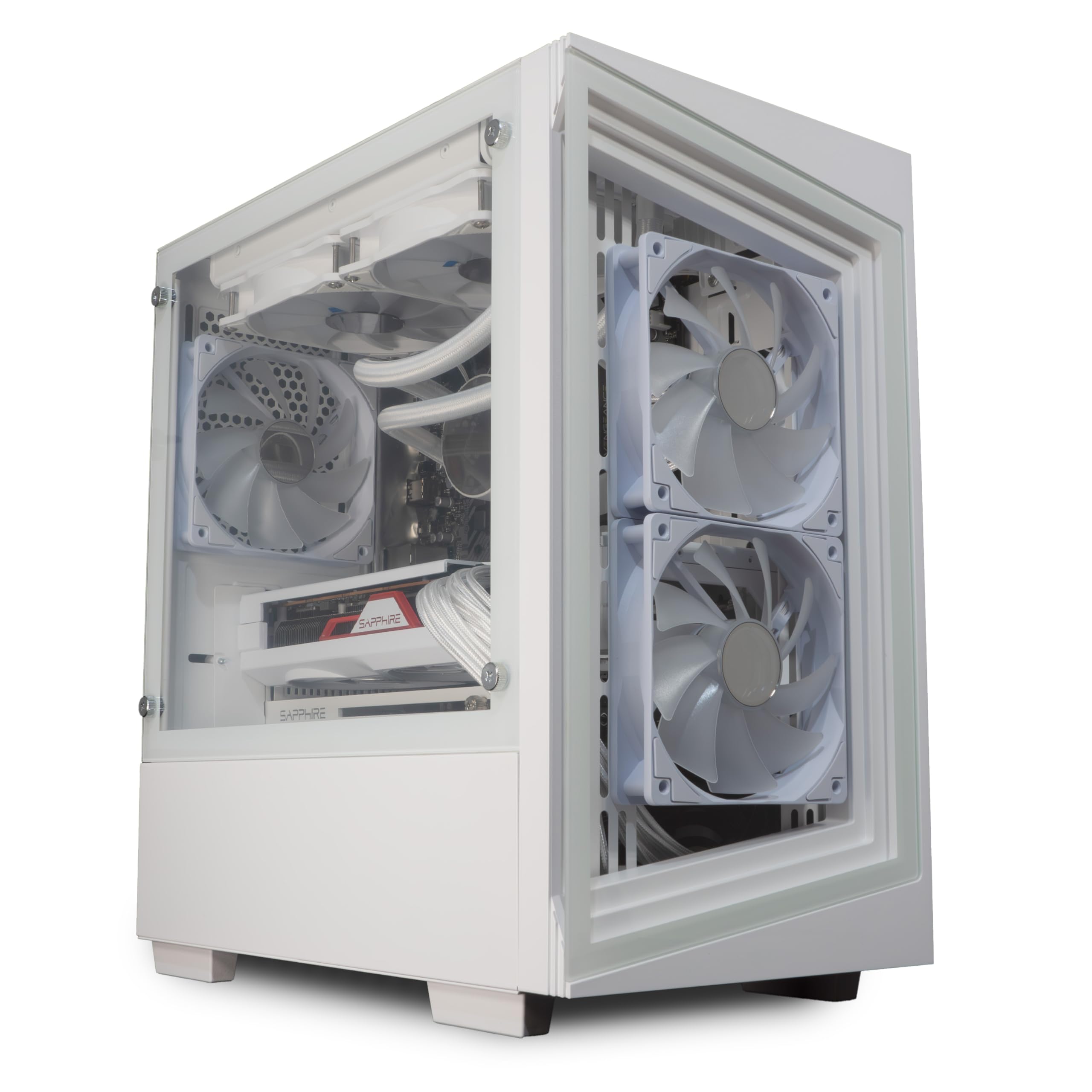 ionz Gaming PC - Desktop Computer, Ryzen 5 7600X, Radeon RX9060 XT, 32GB DDR5 RAM, 1TB NVMe SSD, 240mm AIO, 600W 80+ PSU, Windows 11, Wifi | White - G1 - 2