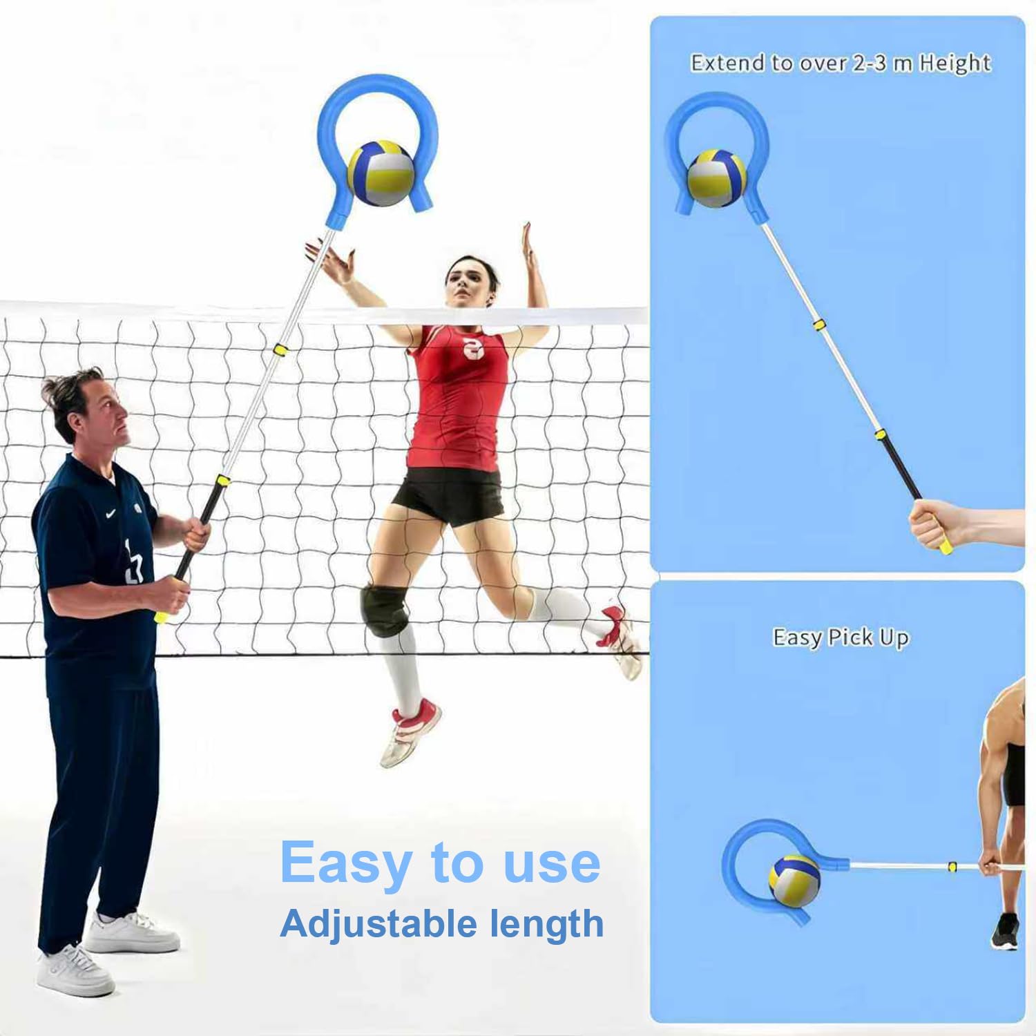 Entraîneur de Smash Volley-Ball Réglable 105-185 cm pour Exercices Service Frappe Débutants