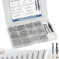 Vista 8 de Kit surtido de 440 piezas de tornillos de cabeza plana Phillips para madera, tornillos autorroscantes de acero al carbono con taladro para madera