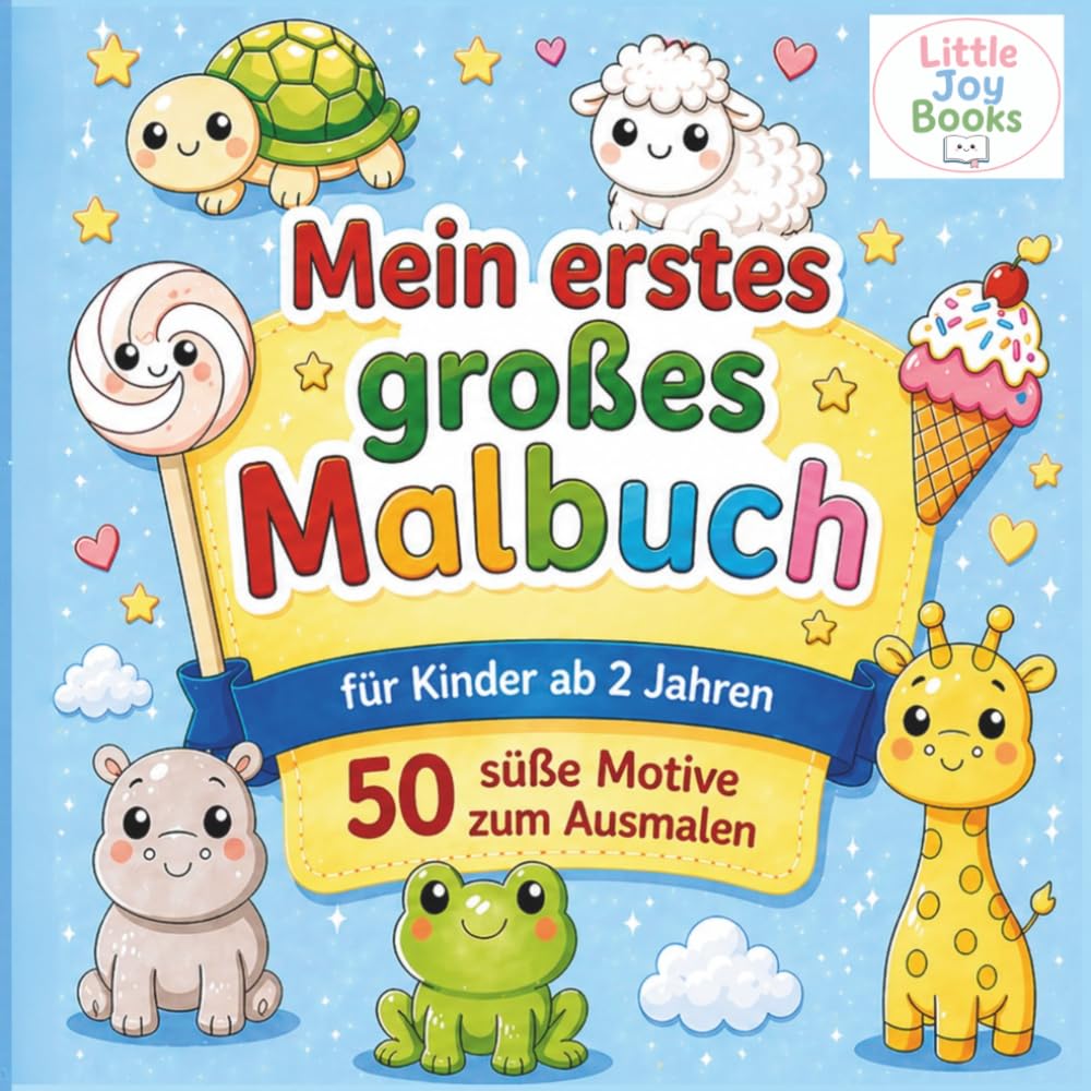 Mein erstes großes Malbuch für Kinder ab 2 Jahren: 50 süße Motive zum Ausmalen