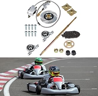 munirater Rear Axle Assembly Kit with Shaft & Hub & Chain & Brake Master Cylinder Replacement for 32 Inch Go Kart ATV