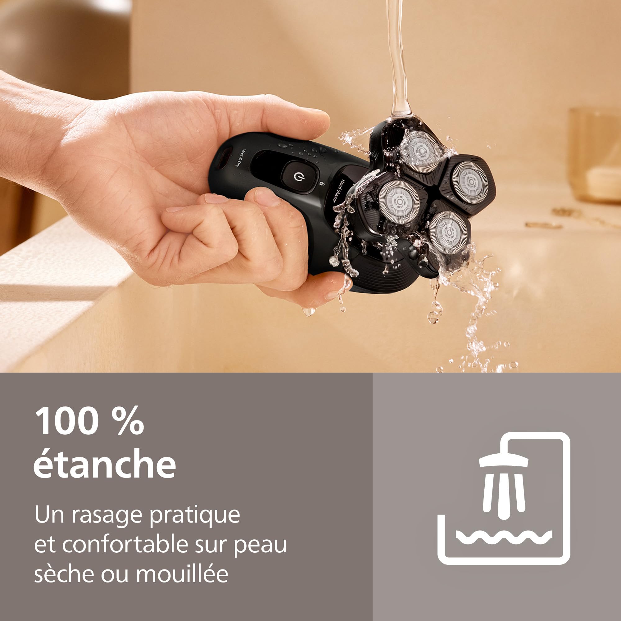 Philips Head Shaver Pro 5000 Series - Rasoir pour la tête pour hommes et femmes, tête flexible à 360° et lames ComfortCut pour un rasage efficace tout en douceur pour la peau, modèle HS5980/15
