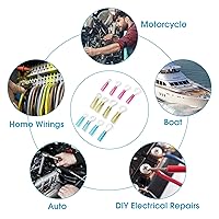 Vista 8 de Paquete de 100 terminales de anillo termorretráctil de 1/4 de pulgada – Conectores de alambre termorretráctiles de grado marino de 16-14 AWG
