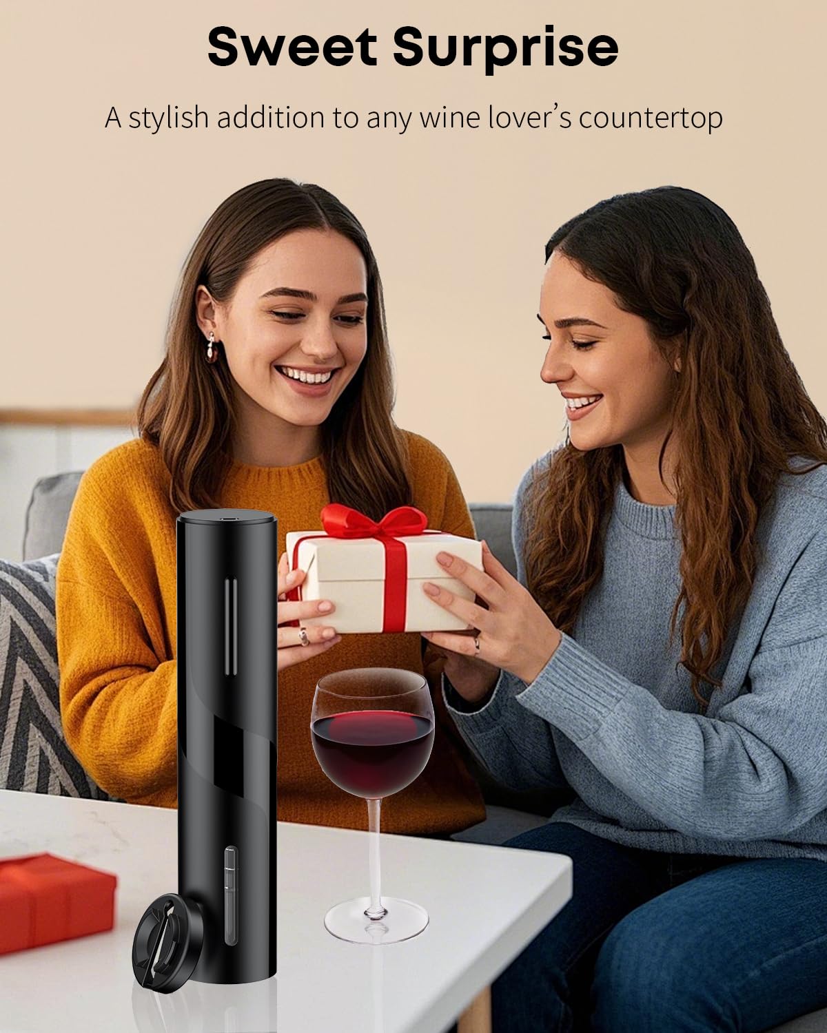 Pawfly Apri bottiglie Elettrico Ricaricabile con Tagliafoglio Cavatappi Automatico USB-C Luce LED Apribottiglie Vino
