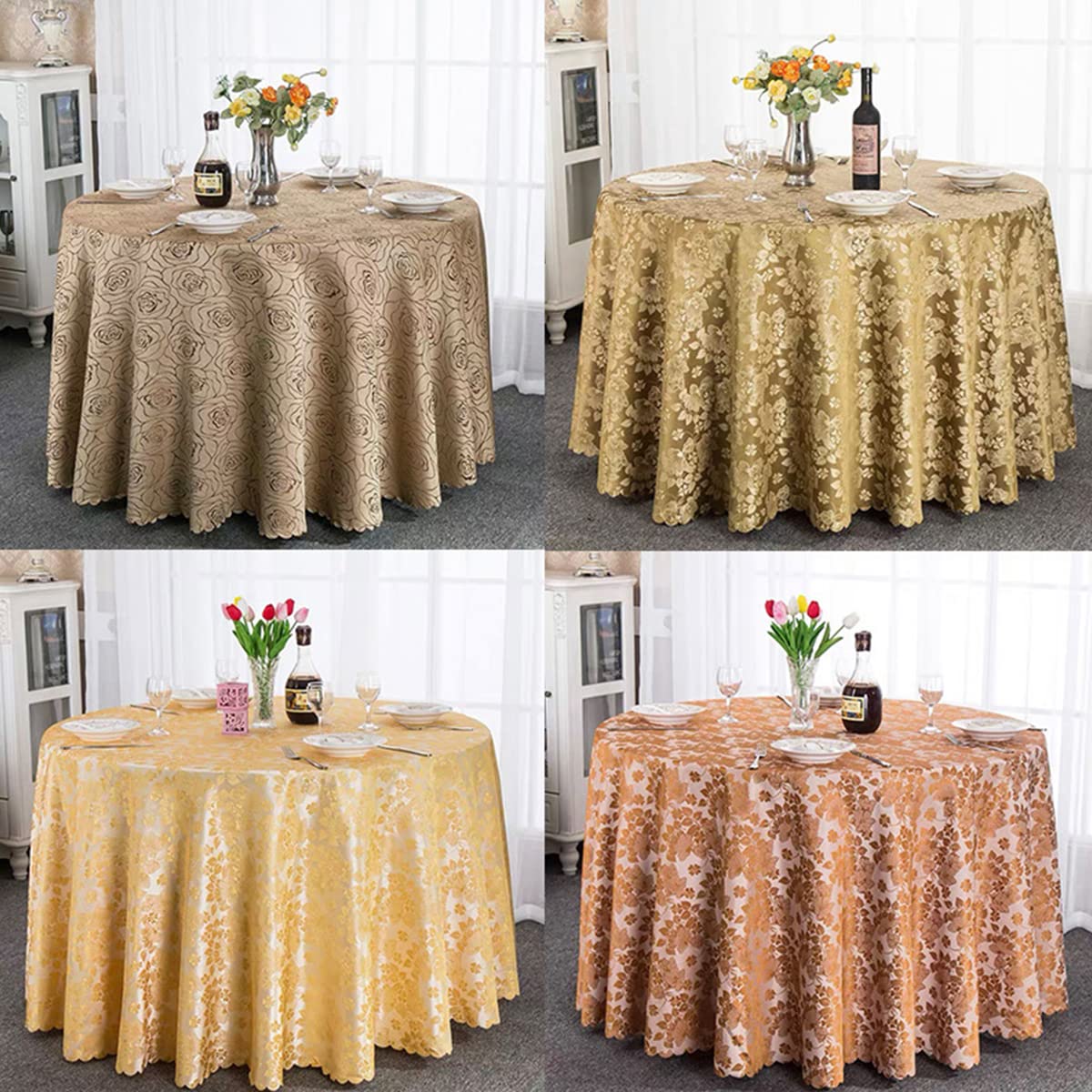 Tovaglia Rotonda In Pizzo All’uncinetto Con Nappe – 61x61 Cm – Arancione – Per Cucina, Sala Da Pranzo, Matrimoni