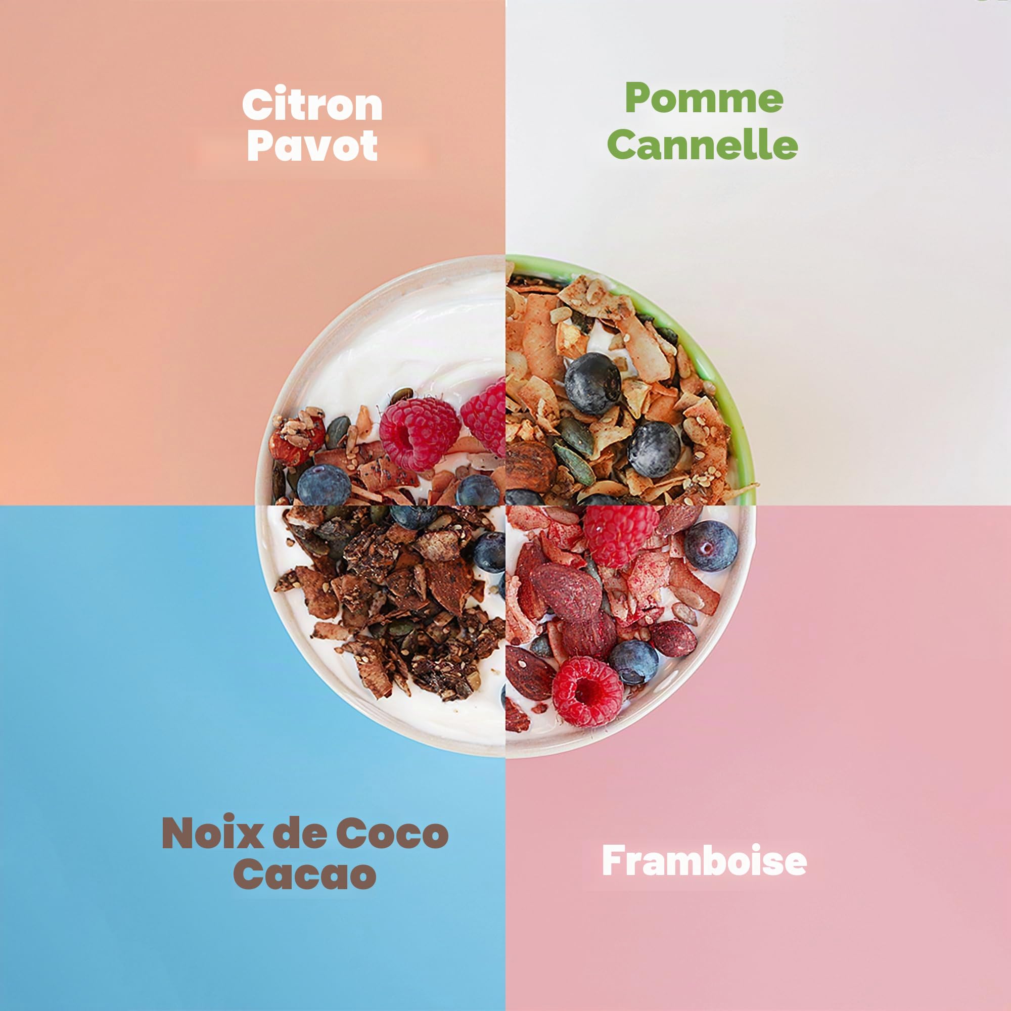 Go-Keto BIO Keto Granola Raspberry 6x 290g - Muesli Keto pour un délicieux petit déjeuner Keto, avec chips de noix de coco, noix, graines de tournesol & pépins de courge, végétalien, sans gluten